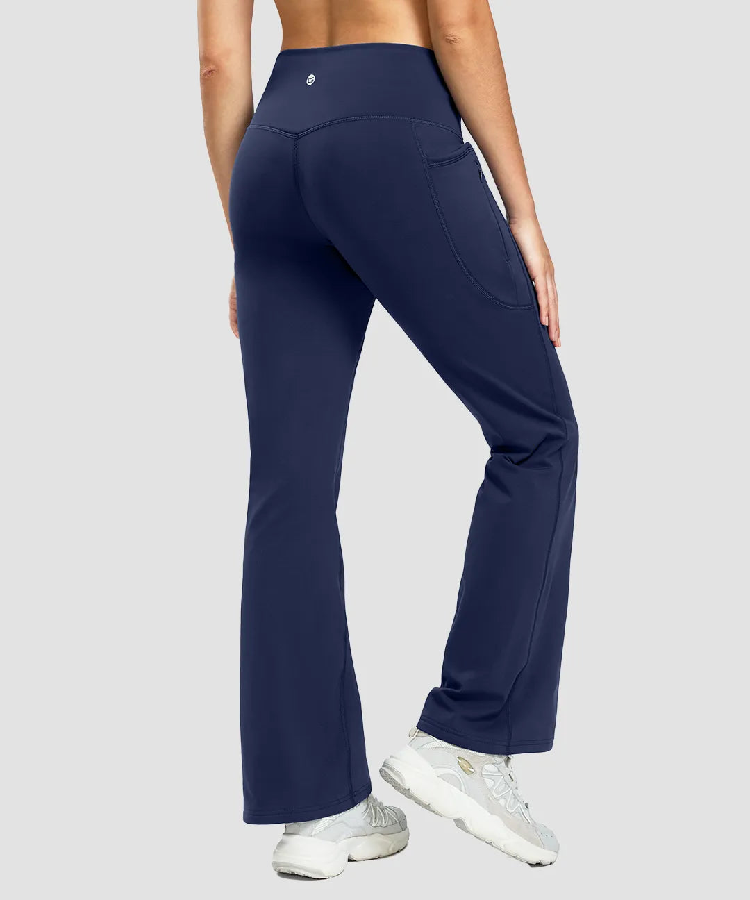 Fleece Lining Zip Pockets Flare Leggings - Image 7