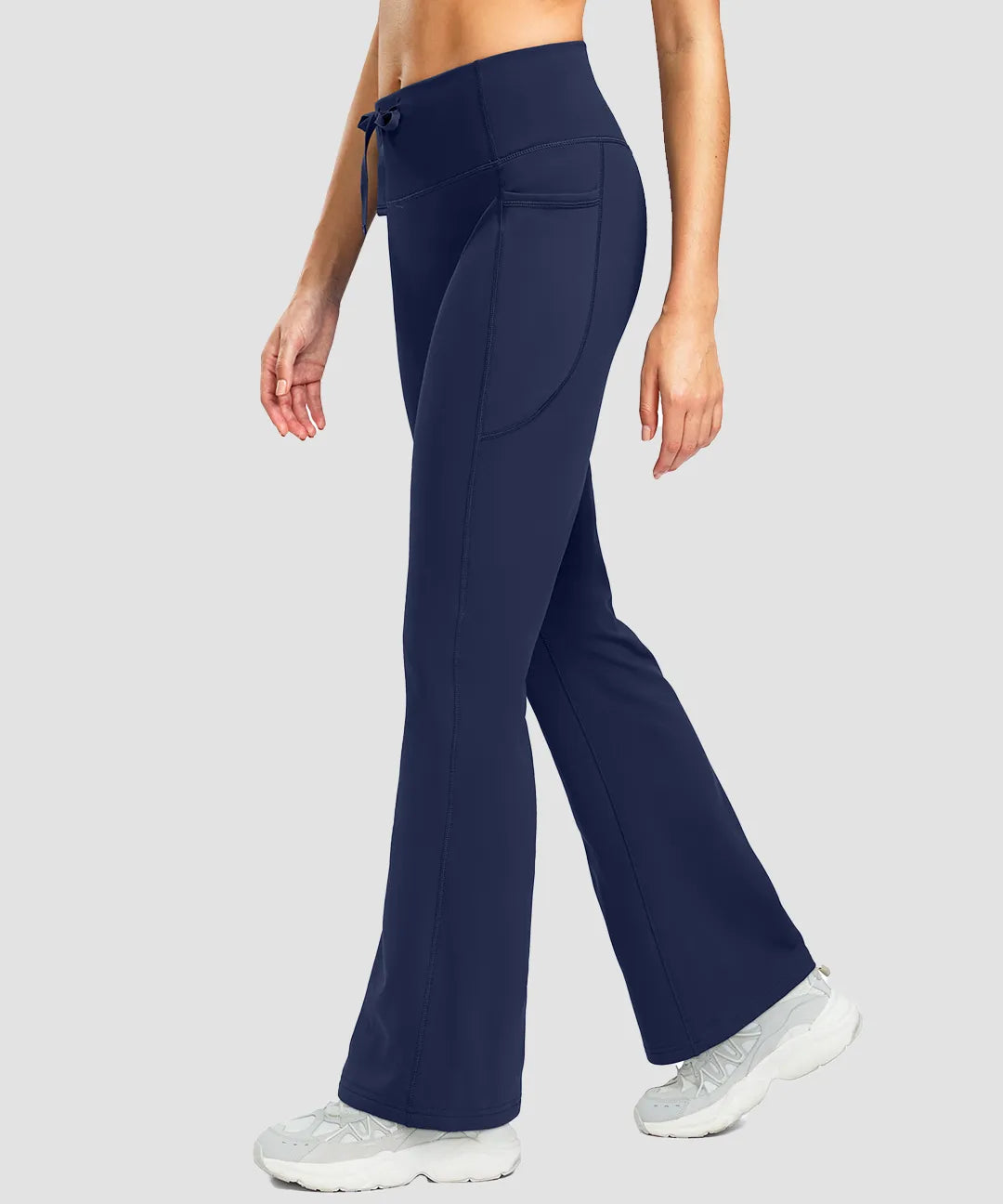 Fleece Lining Zip Pockets Flare Leggings - Image 6