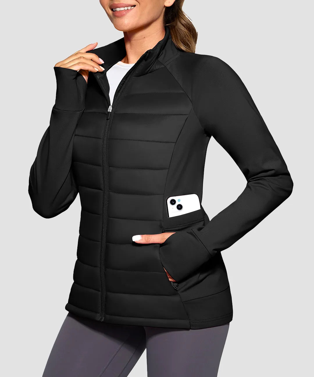 Lightweight With 6 Pockets Puffer Jacket - Image 2
