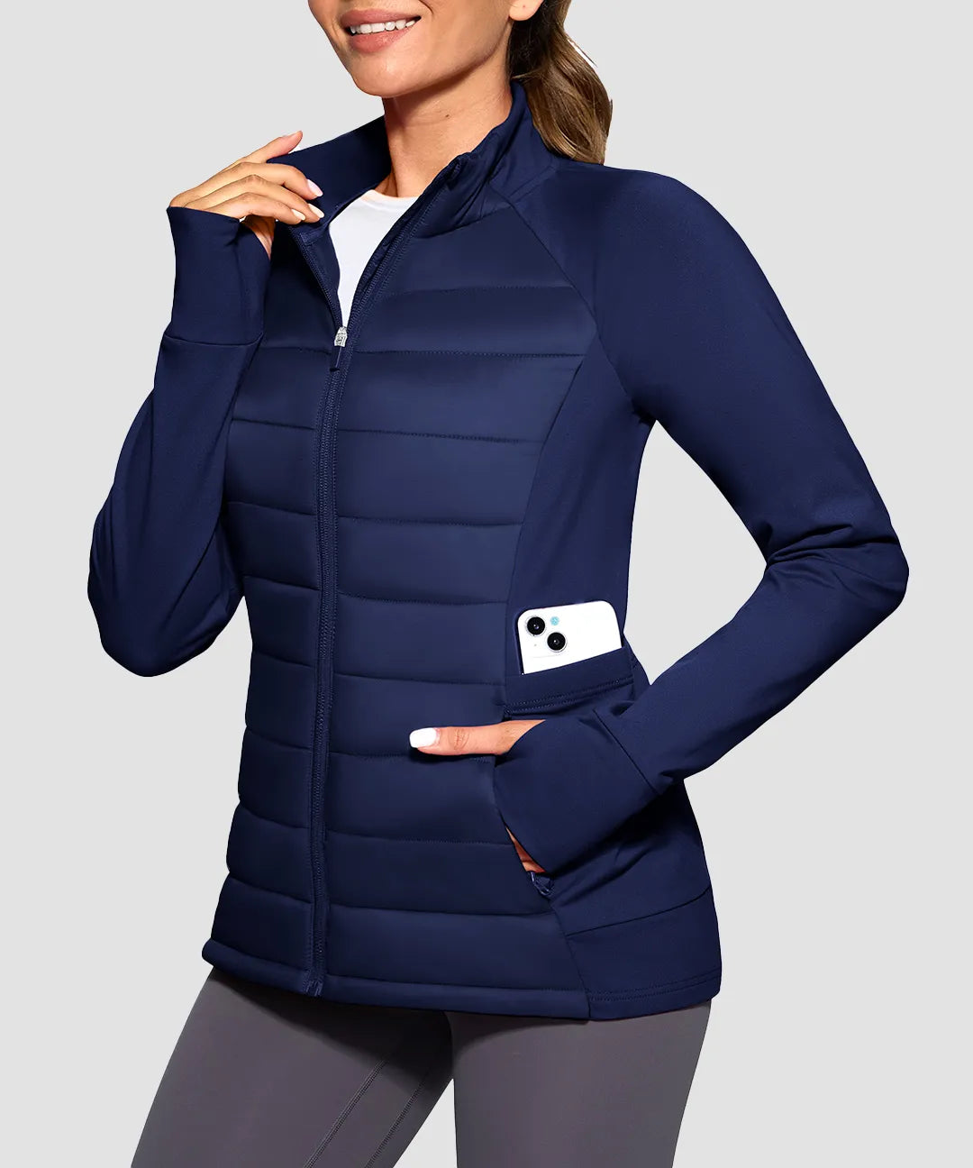 Lightweight With 6 Pockets Puffer Jacket - Image 8