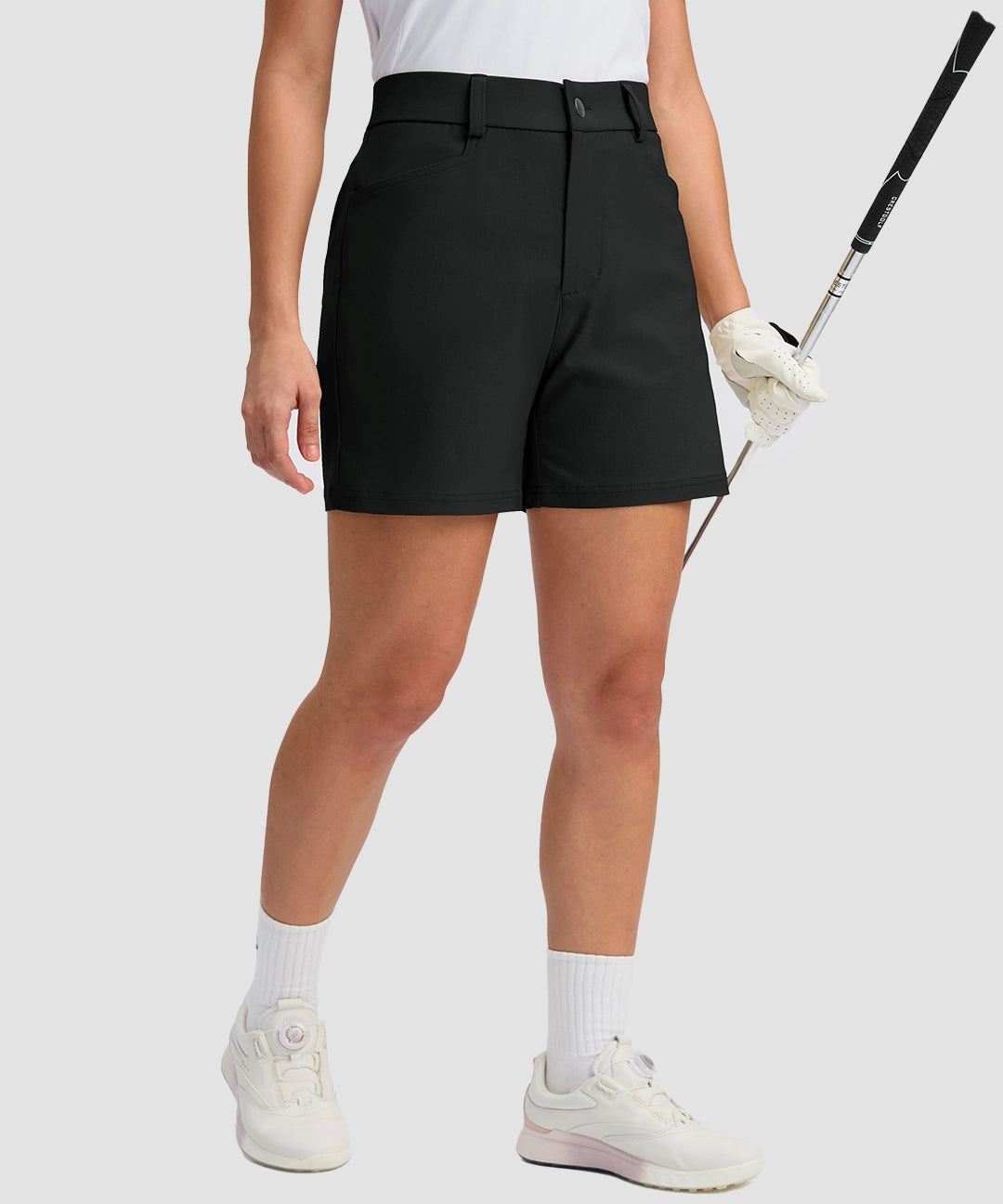 Mid Rise Flat Front Golf Shorts 5'' - Image 7