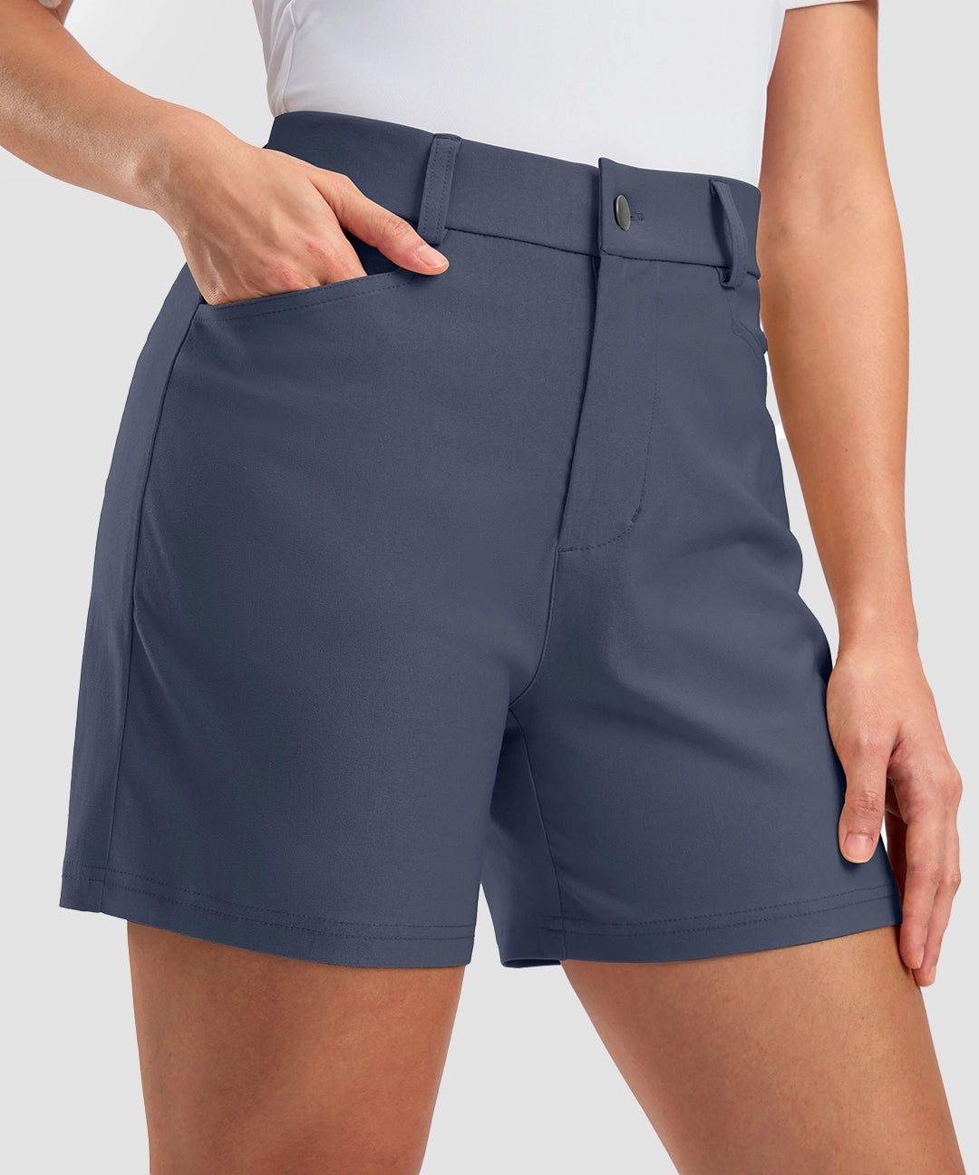 Mid Rise Flat Front Golf Shorts 5'' - Image 25