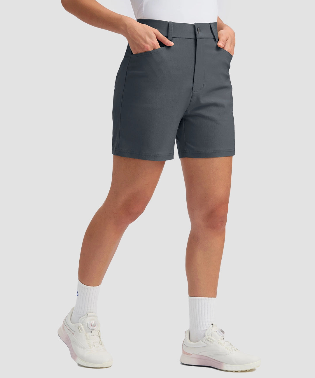 Mid Rise Flat Front Golf Shorts 5'' - Image 19