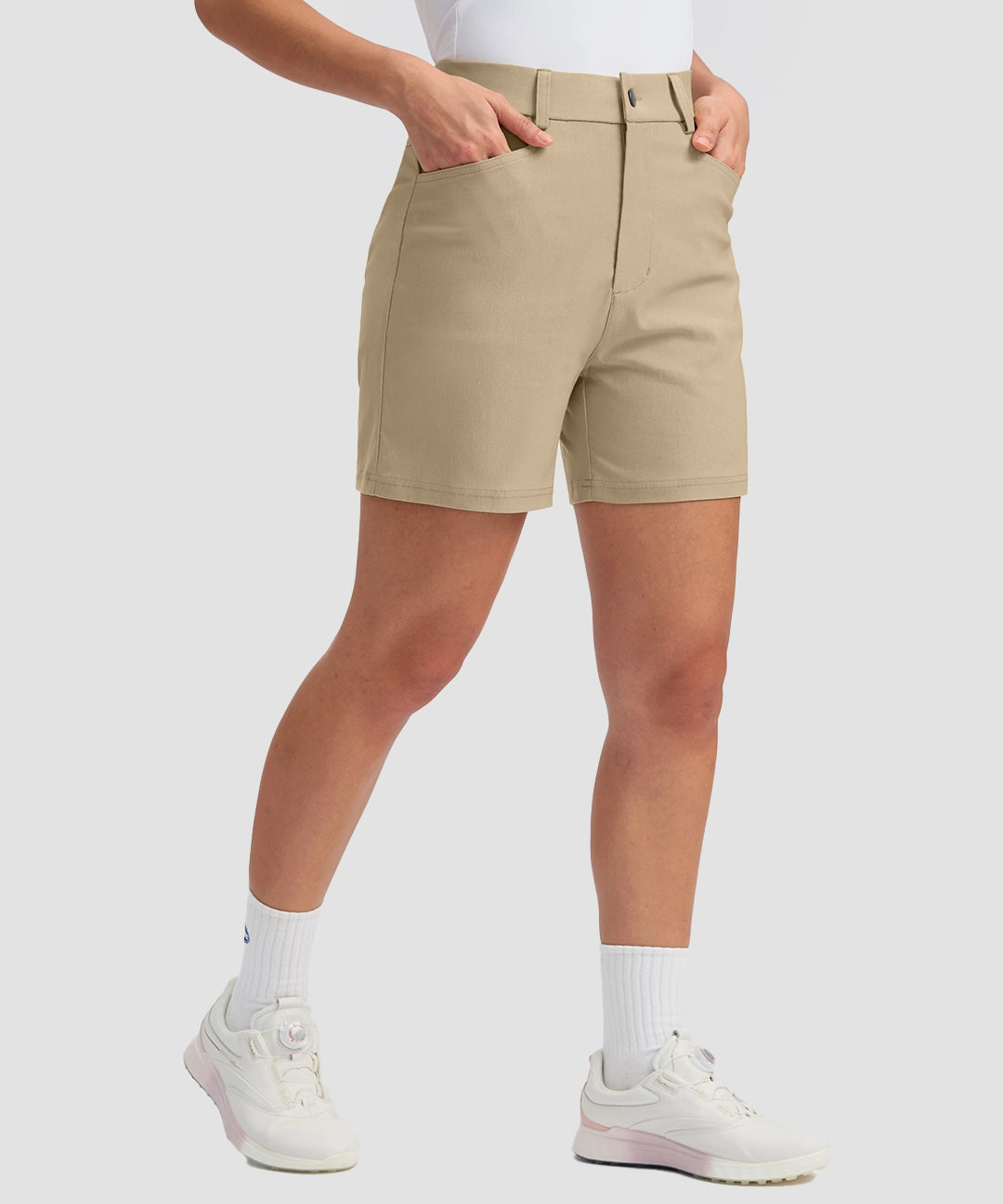 Mid Rise Flat Front Golf Shorts 5'' - Image 11