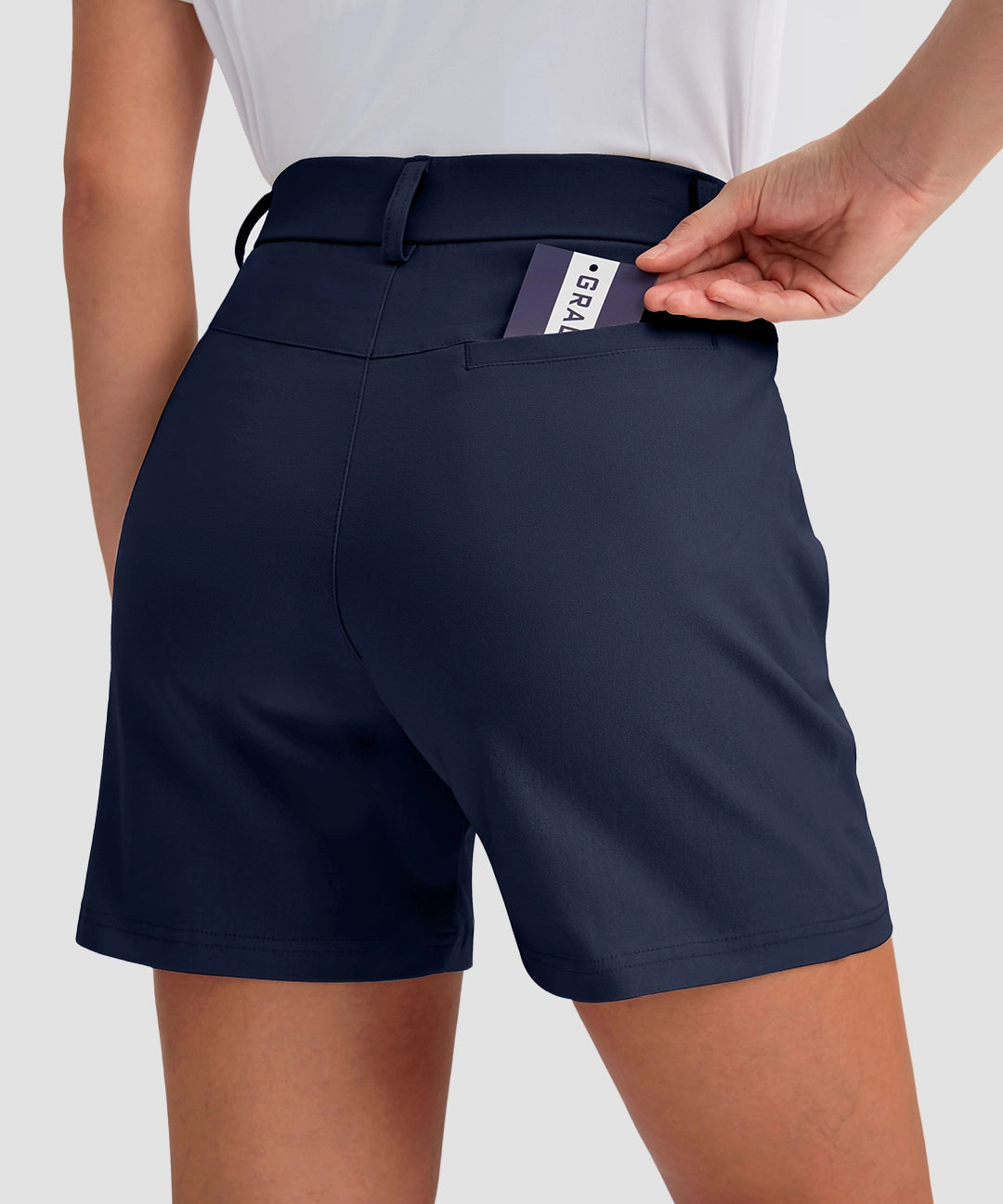 Mid Rise Flat Front Golf Shorts 5'' - Image 2