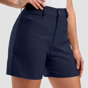 Mid Rise Flat Front Golf Shorts 5''
