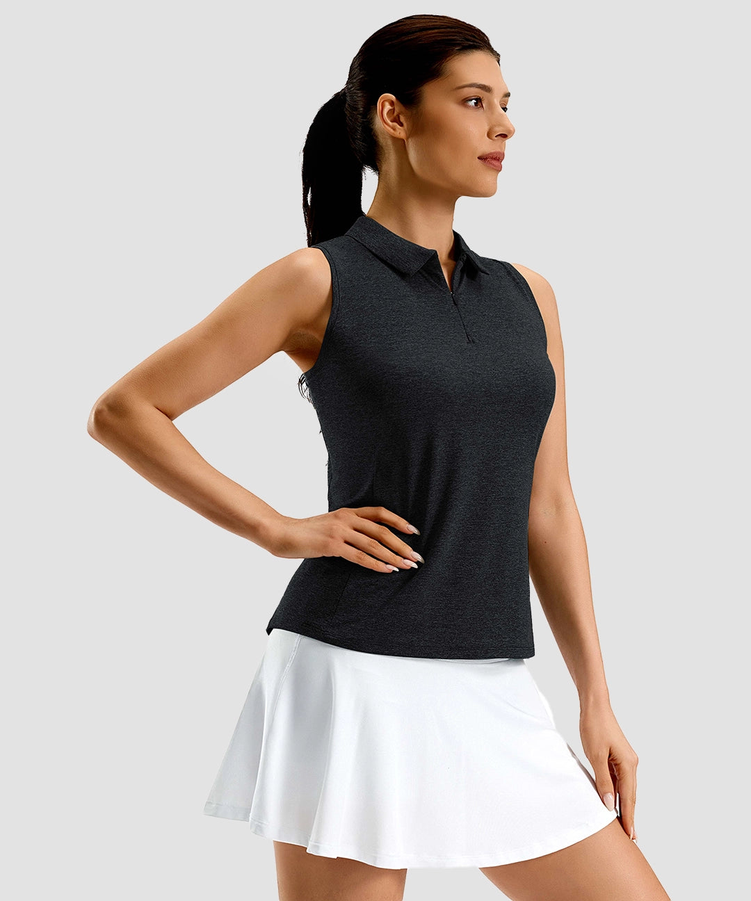 Racerback Quarter Zip Polo Tank - Image 19