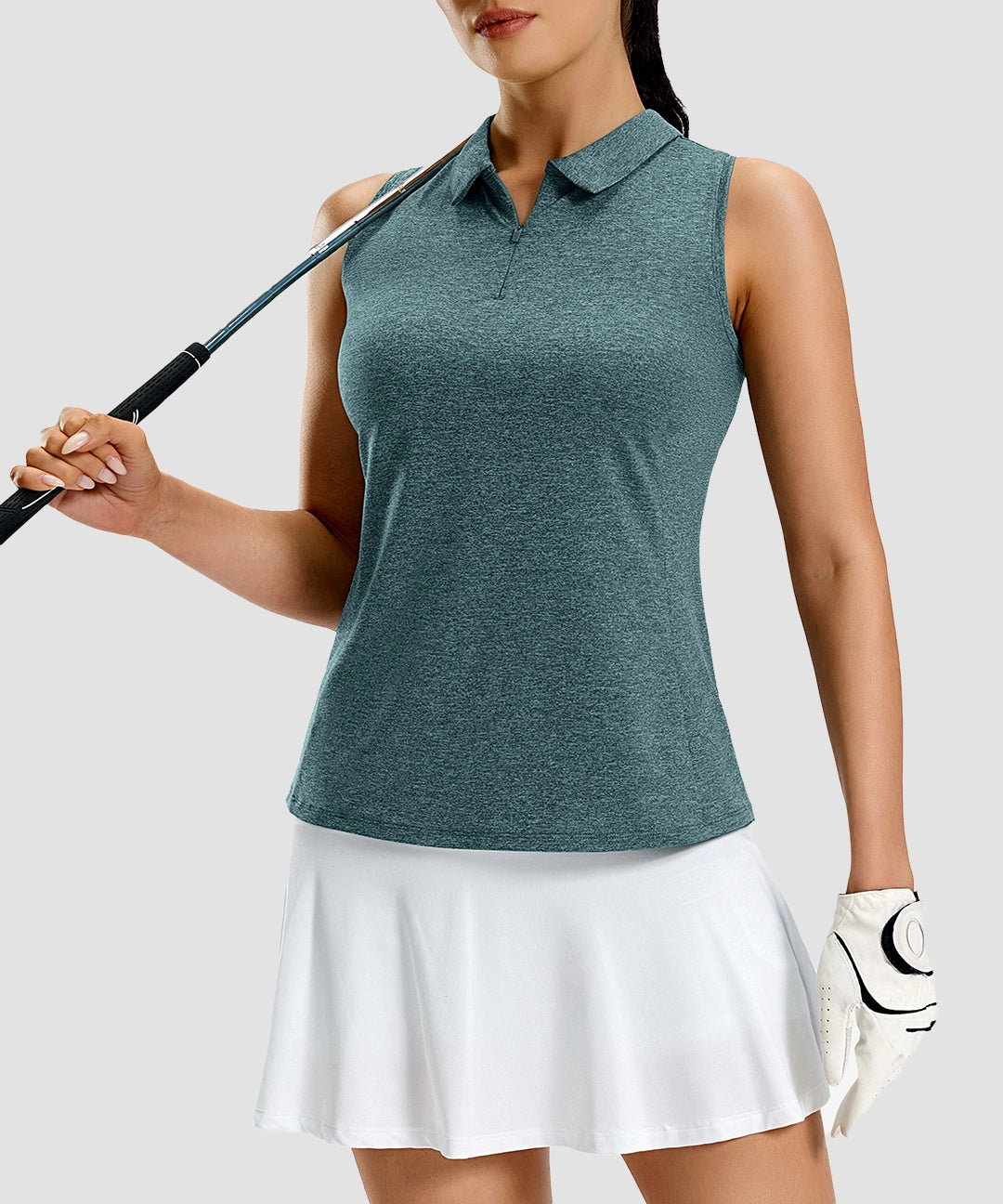 Racerback Quarter Zip Polo Tank - Image 22