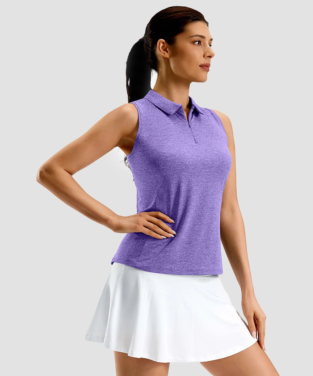 Racerback Quarter Zip Polo Tank - Image 11
