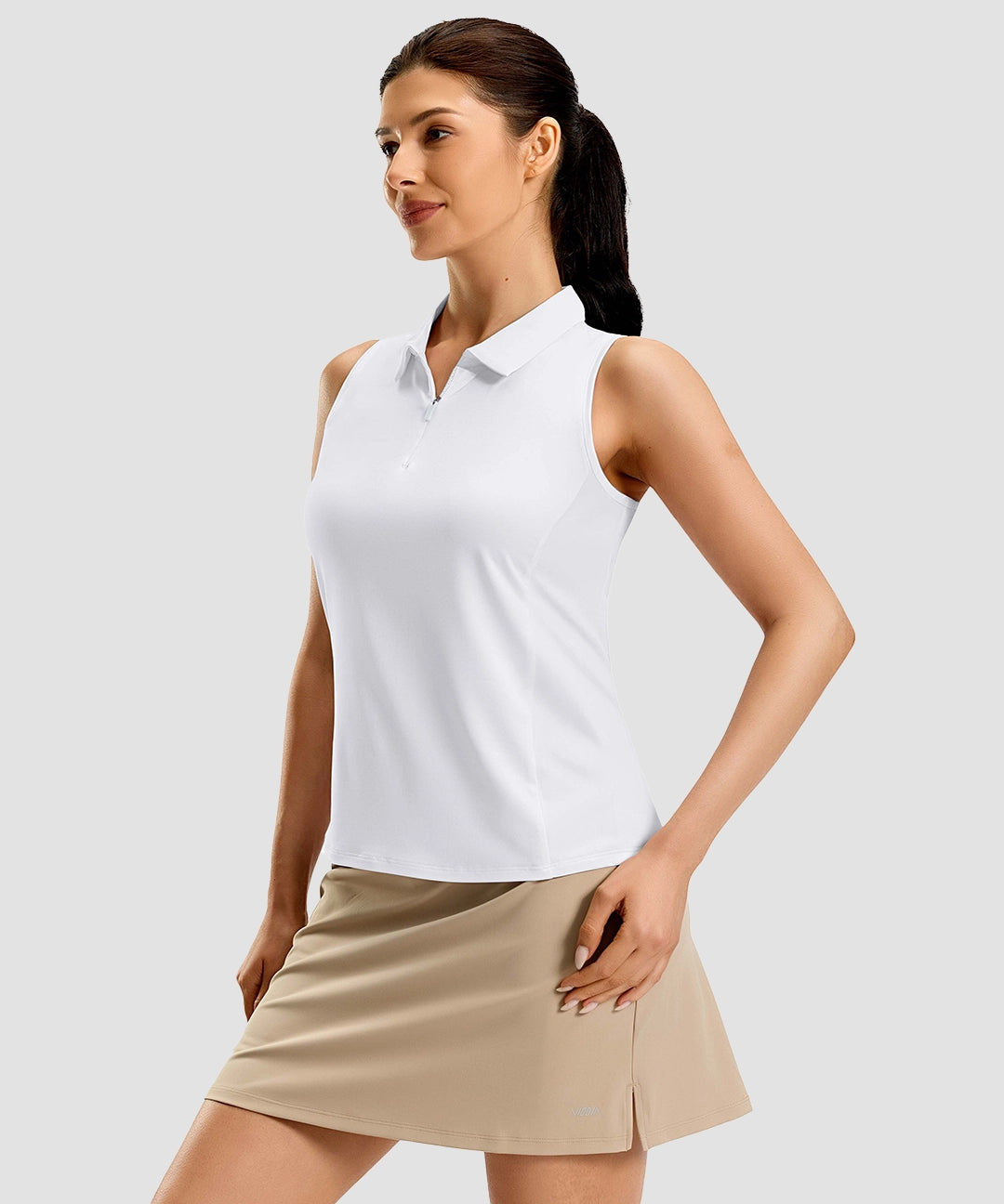 Racerback Quarter Zip Polo Tank - Image 3