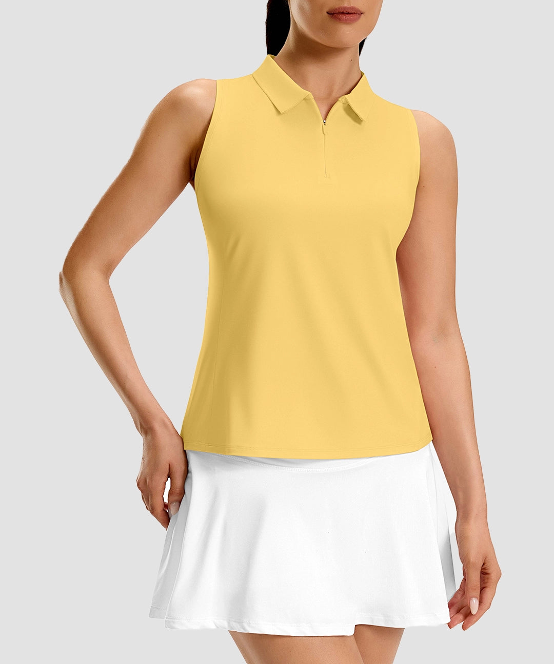 Racerback Quarter Zip Polo Tank - Image 26
