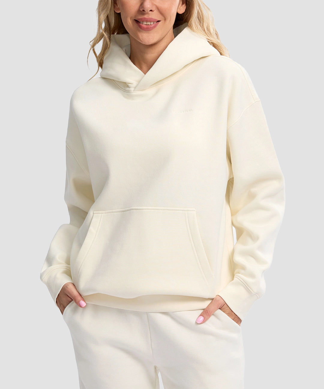 Solid Color Oversized Fleece Hoodie - Image 16