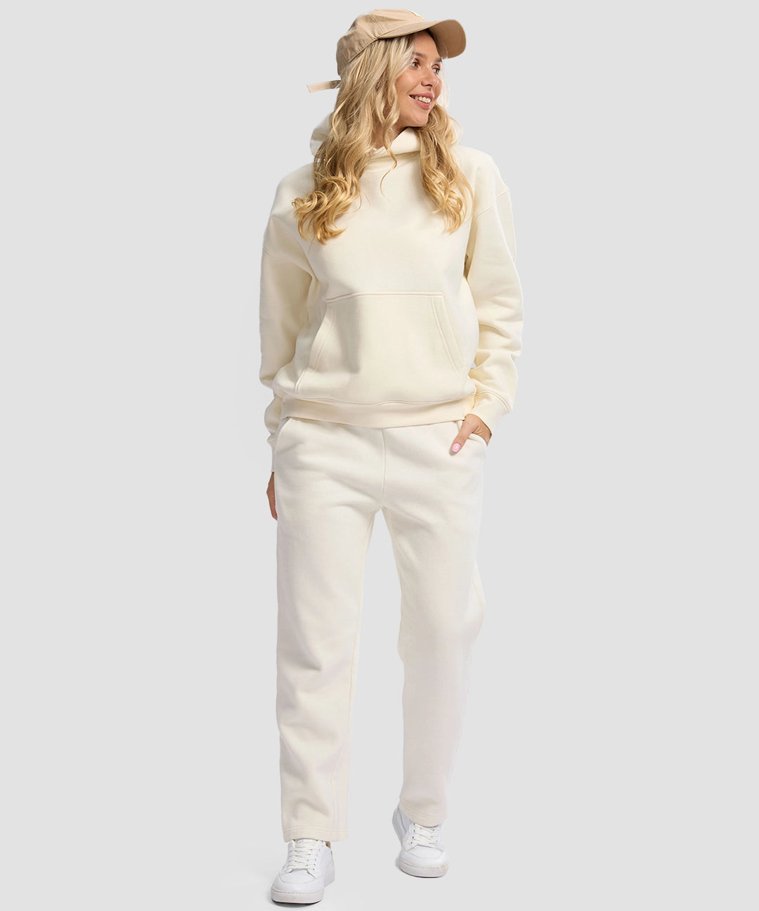 Solid Color Oversized Fleece Hoodie - Image 20