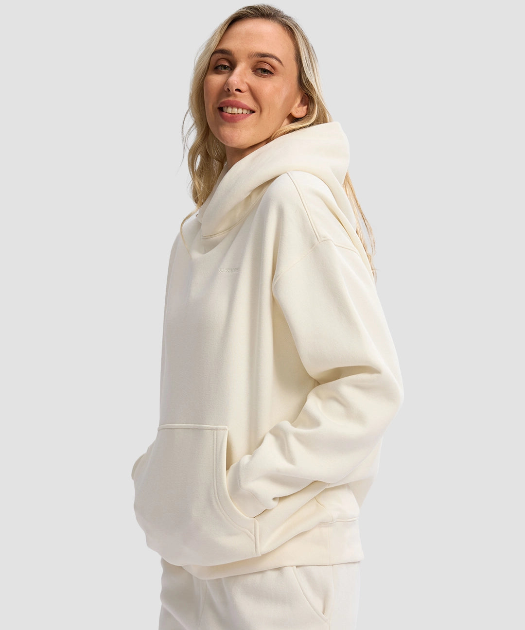 Solid Color Oversized Fleece Hoodie - Image 19