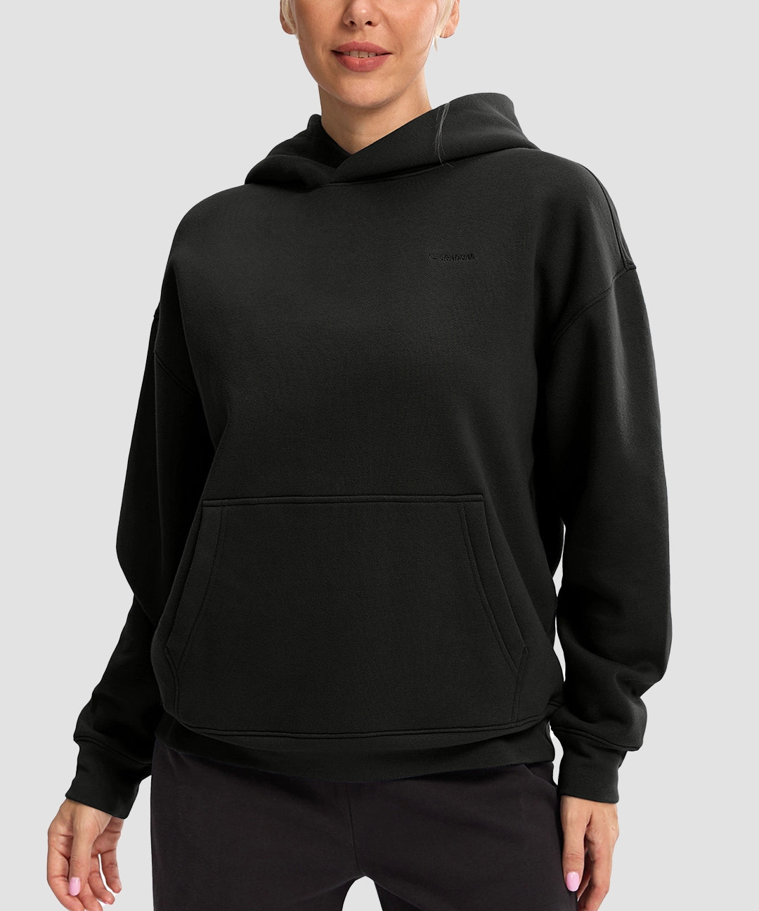 Solid Color Oversized Fleece Hoodie - Image 6