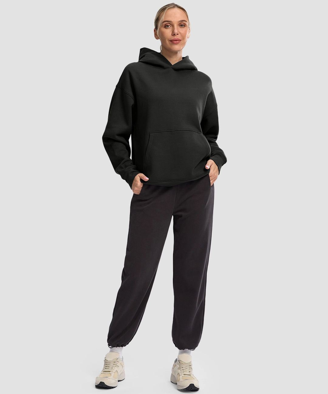 Solid Color Oversized Fleece Hoodie - Image 10