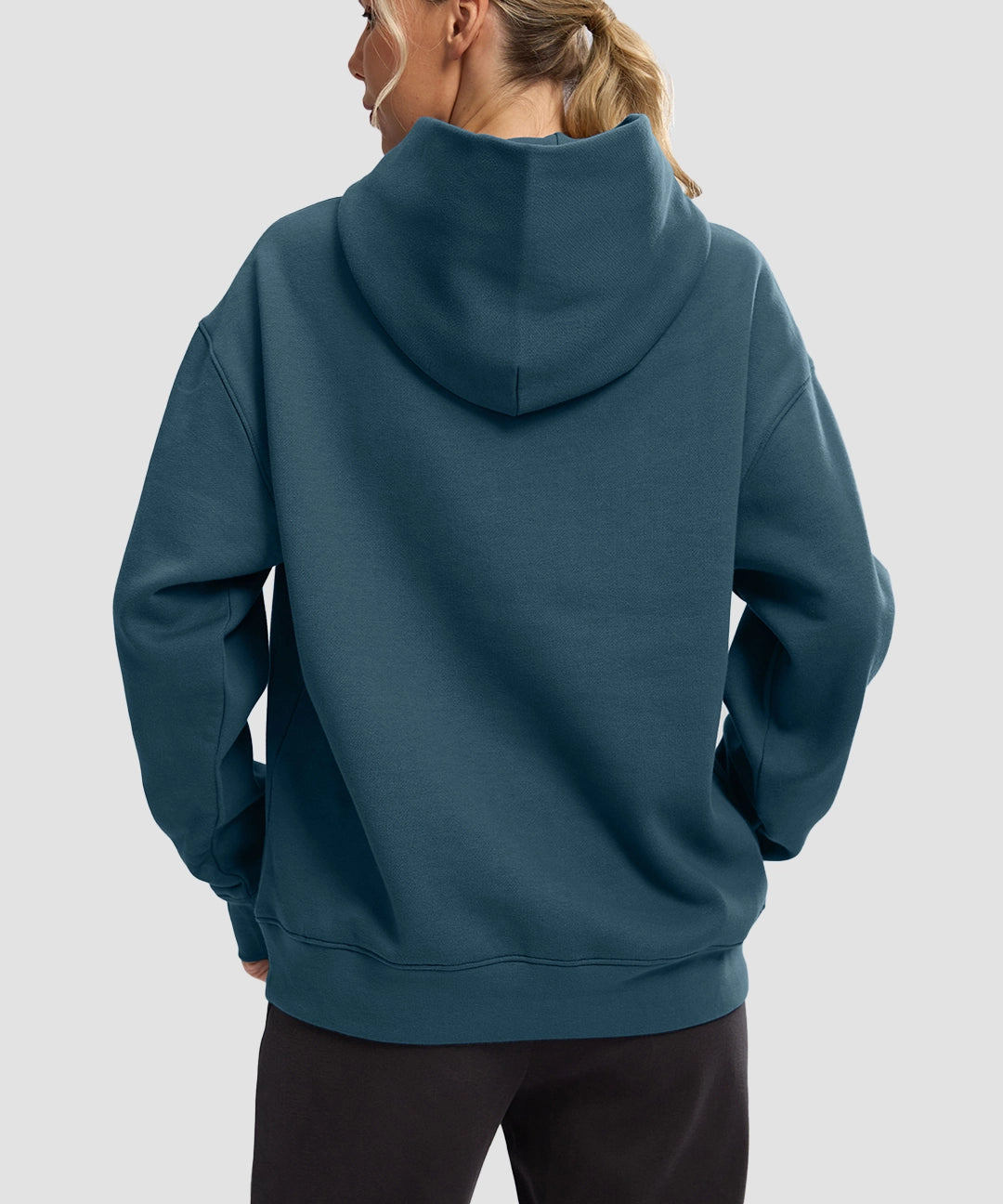 Solid Color Oversized Fleece Hoodie - Image 23