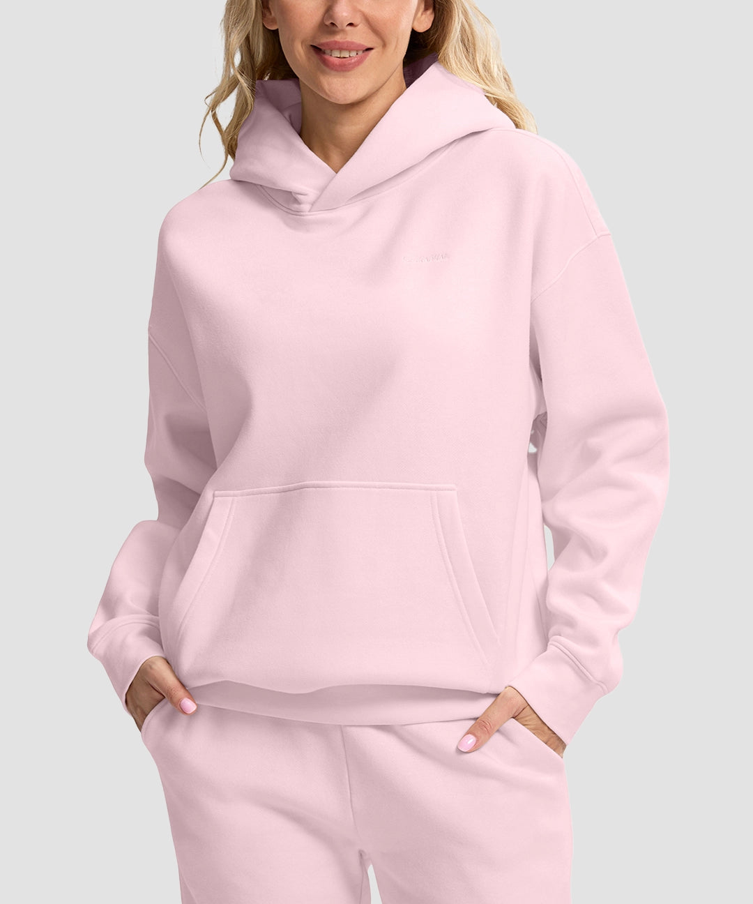 Solid Color Oversized Fleece Hoodie - Image 11