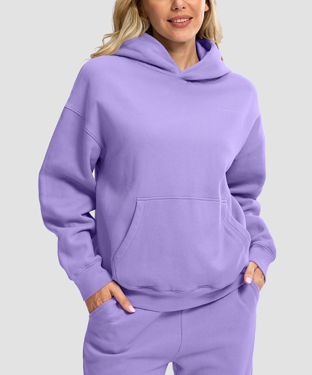 Solid Color Oversized Fleece Hoodie - Image 26