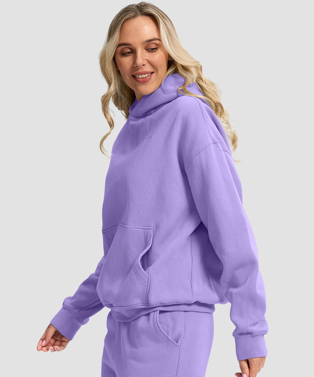Solid Color Oversized Fleece Hoodie - Image 29