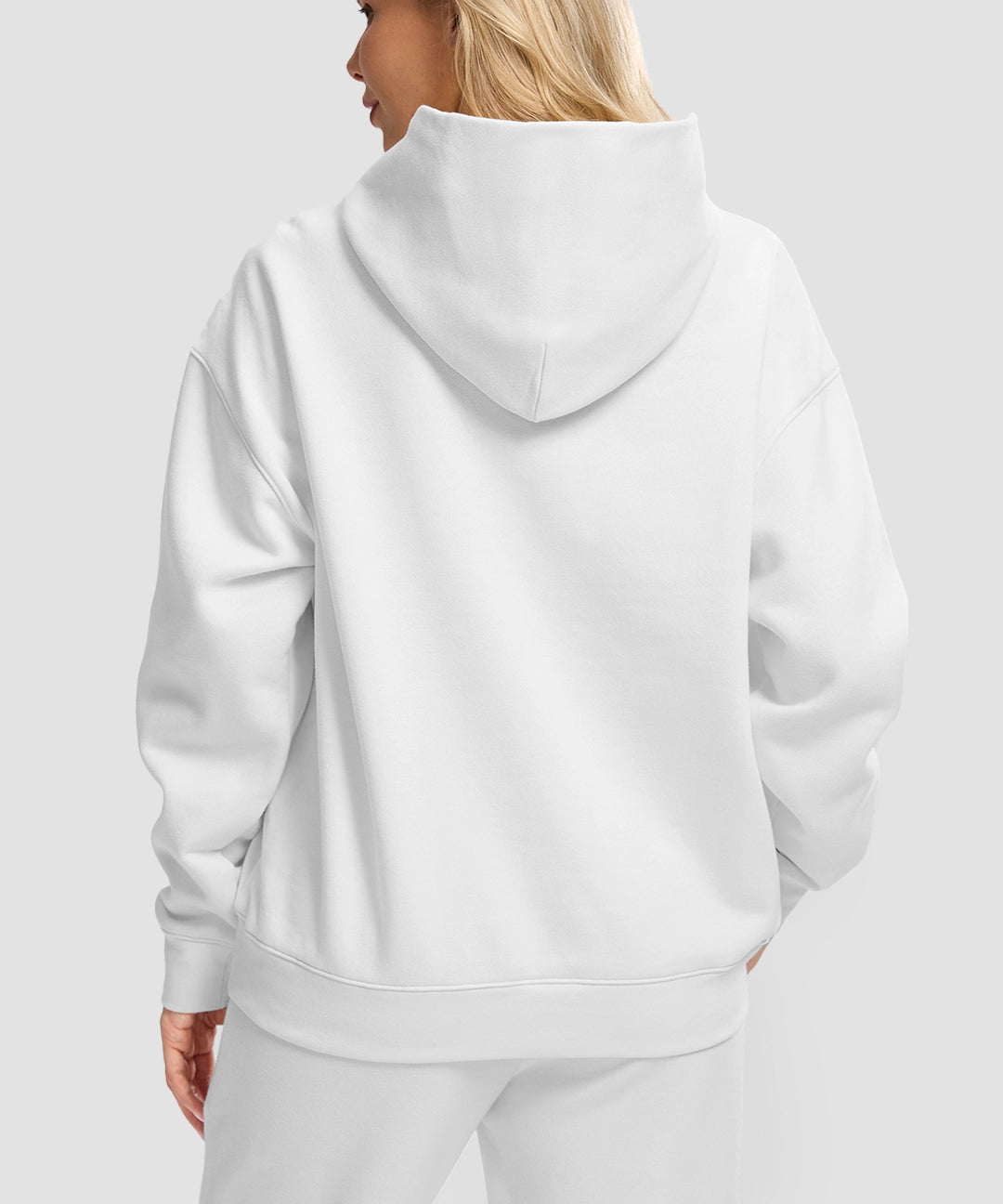 Solid Color Oversized Fleece Hoodie - Image 3