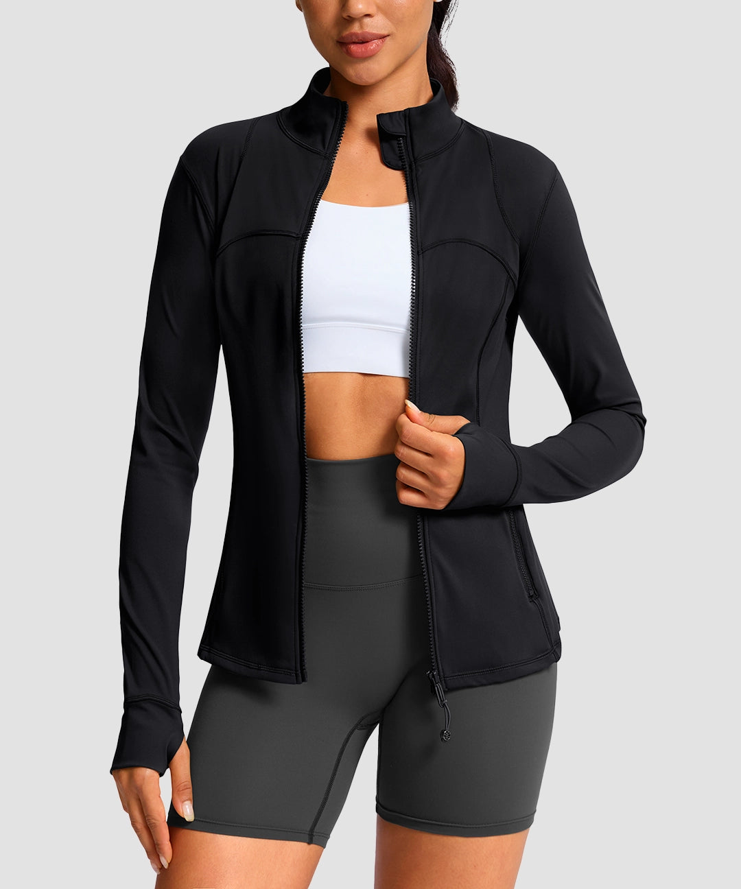 Zip-Up Slim Fit Hip Length Jacket - Image 7