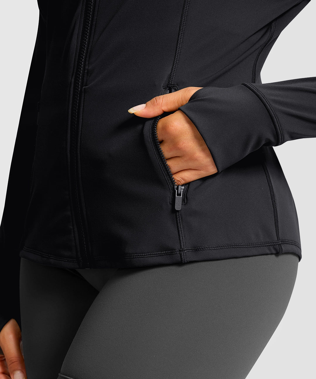 Zip-Up Slim Fit Hip Length Jacket - Image 10