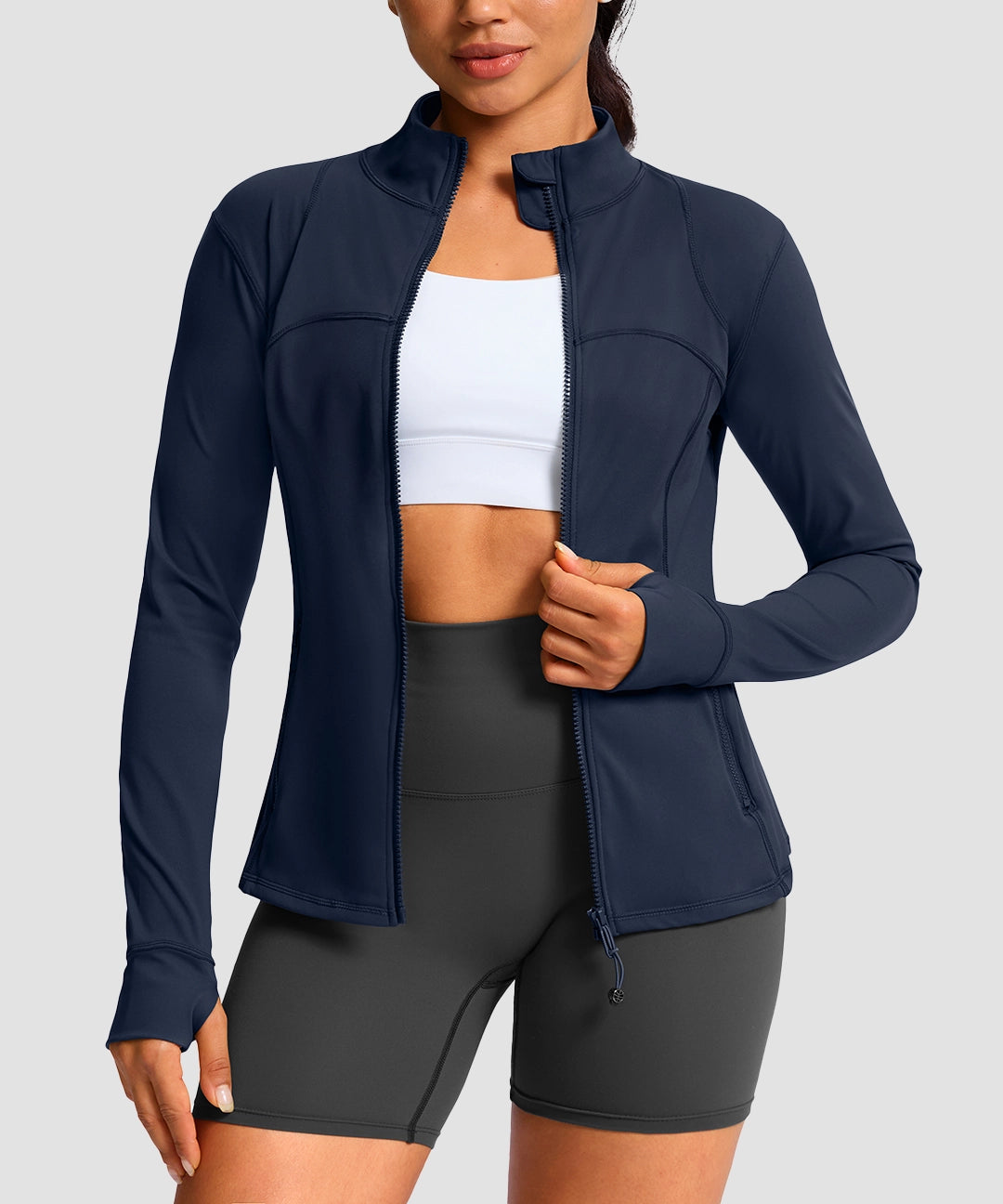 Zip-Up Slim Fit Hip Length Jacket - Image 13
