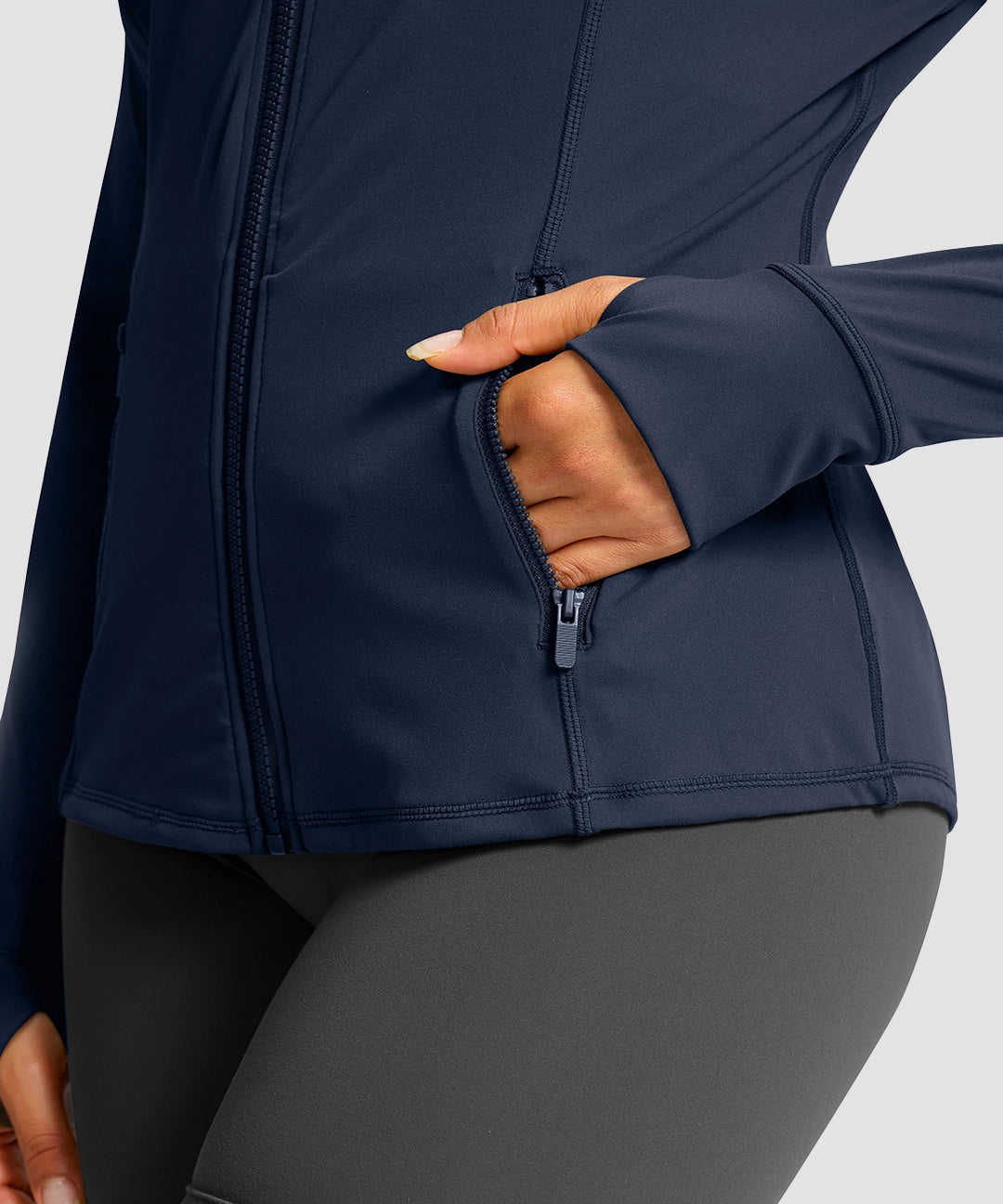 Zip-Up Slim Fit Hip Length Jacket - Image 16