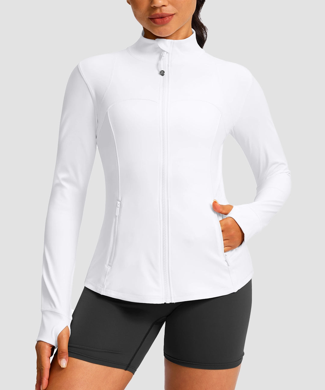 Zip-Up Slim Fit Hip Length Jacket